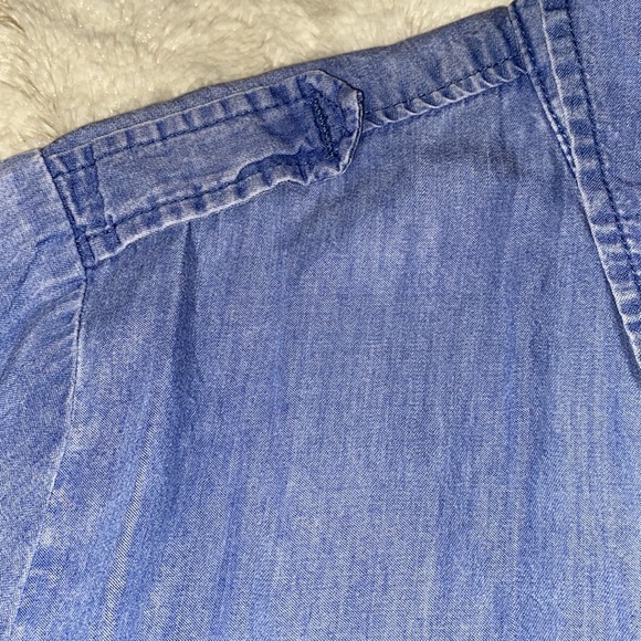 Rebel Wilson x Angels Chambray plus size Army with pockets button up shirt 1X - Picture 12 of 13